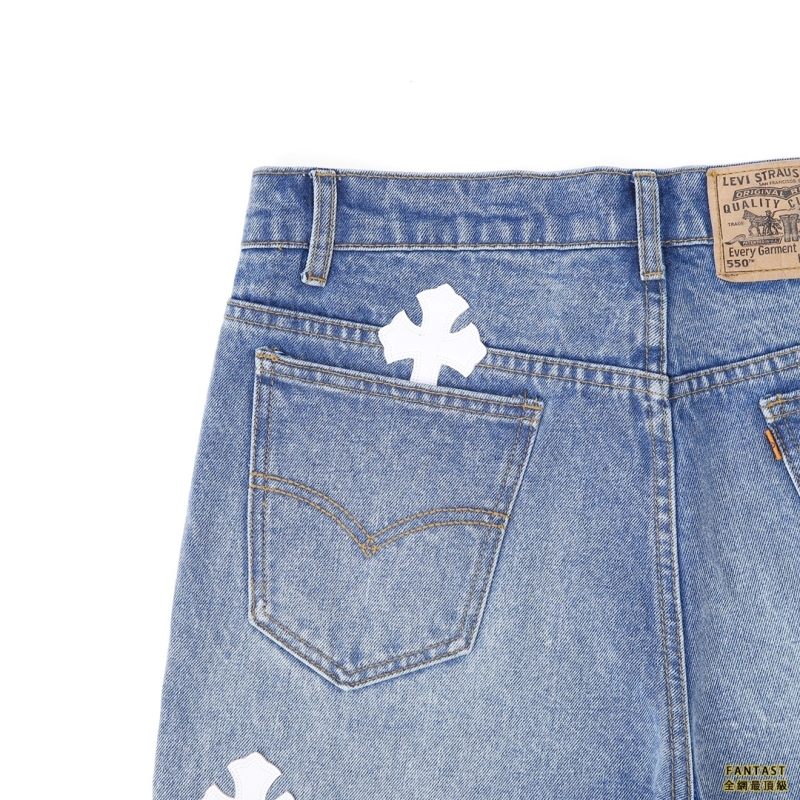 【上新】Chrome Hearts 21ss全球限量 最新藍牛白皮神褲 全網獨家首發 天價單品 