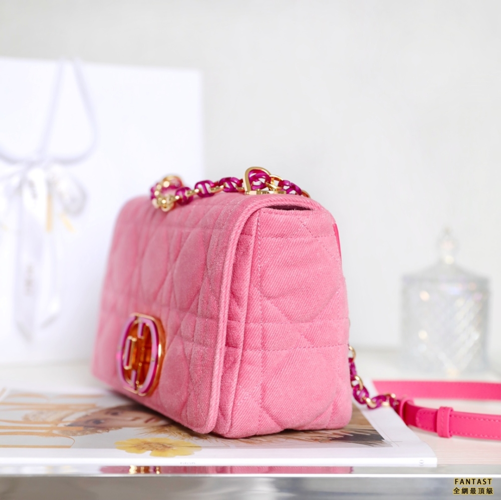 Dior迪奧 caro 牛仔粉色