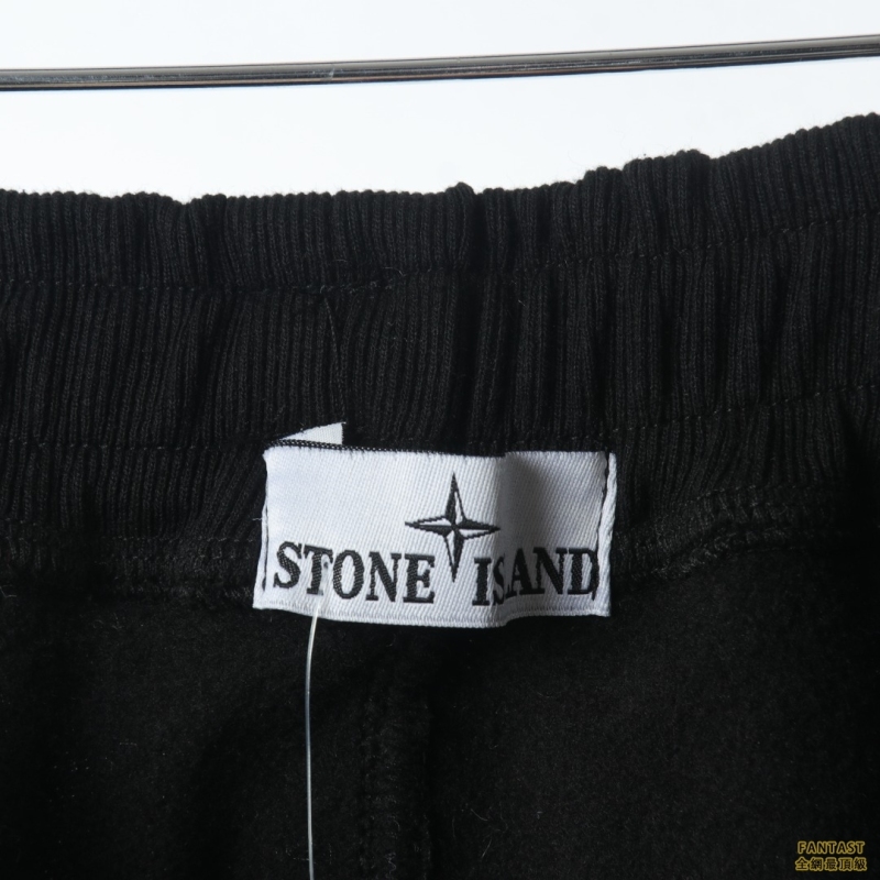 Stone Island石头岛 X Supreme 联名款侧边纹加绒卫裤