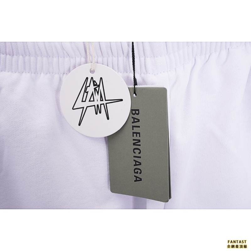Balenciaga/巴黎世家 侧边织带刺绣Logo直筒长裤