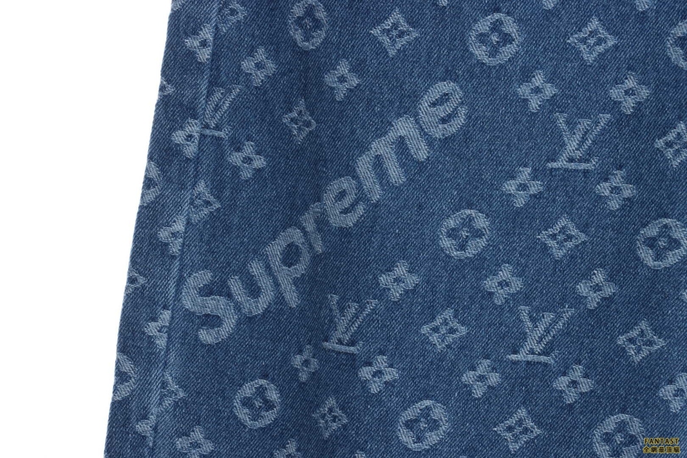 ​​​​​​​LVxSupreme聯名老花滿印牛仔長褲
