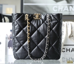 Chanel22/23秋冬 ShoppingBag19購物袋 黑色