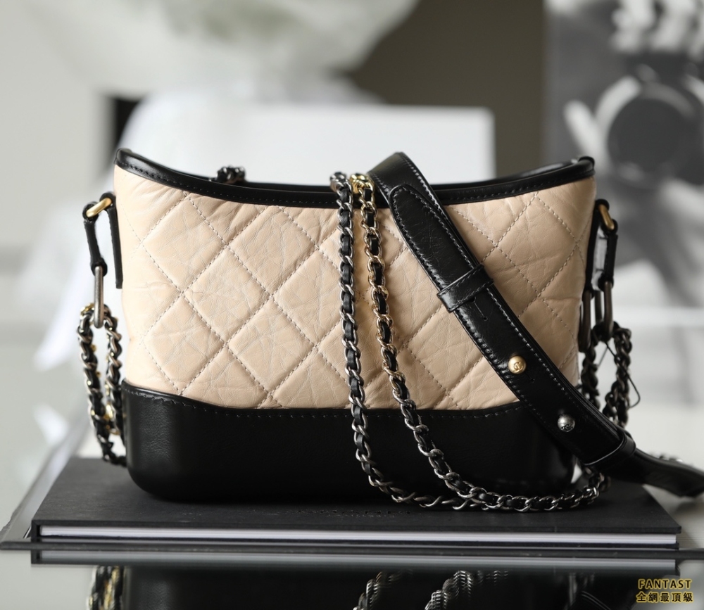 Chanel流浪包 小號 黑杏 gabrielle hobobag