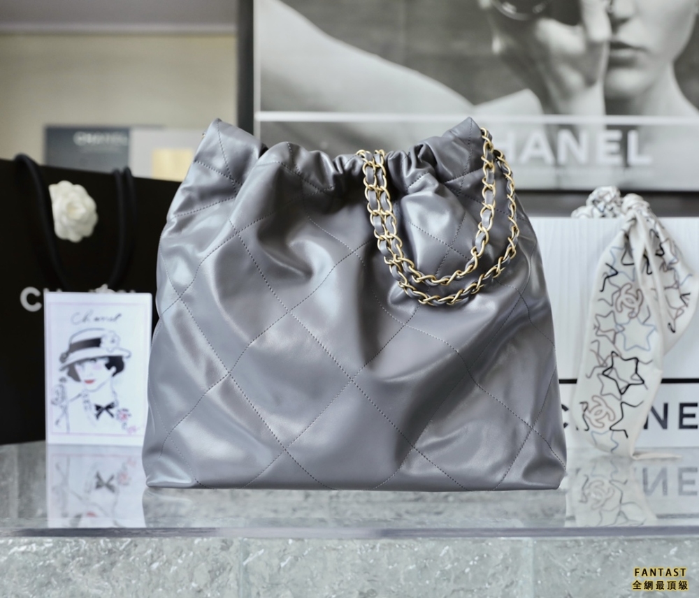 Chanel 22s|  灰色/金字  22bag 中號