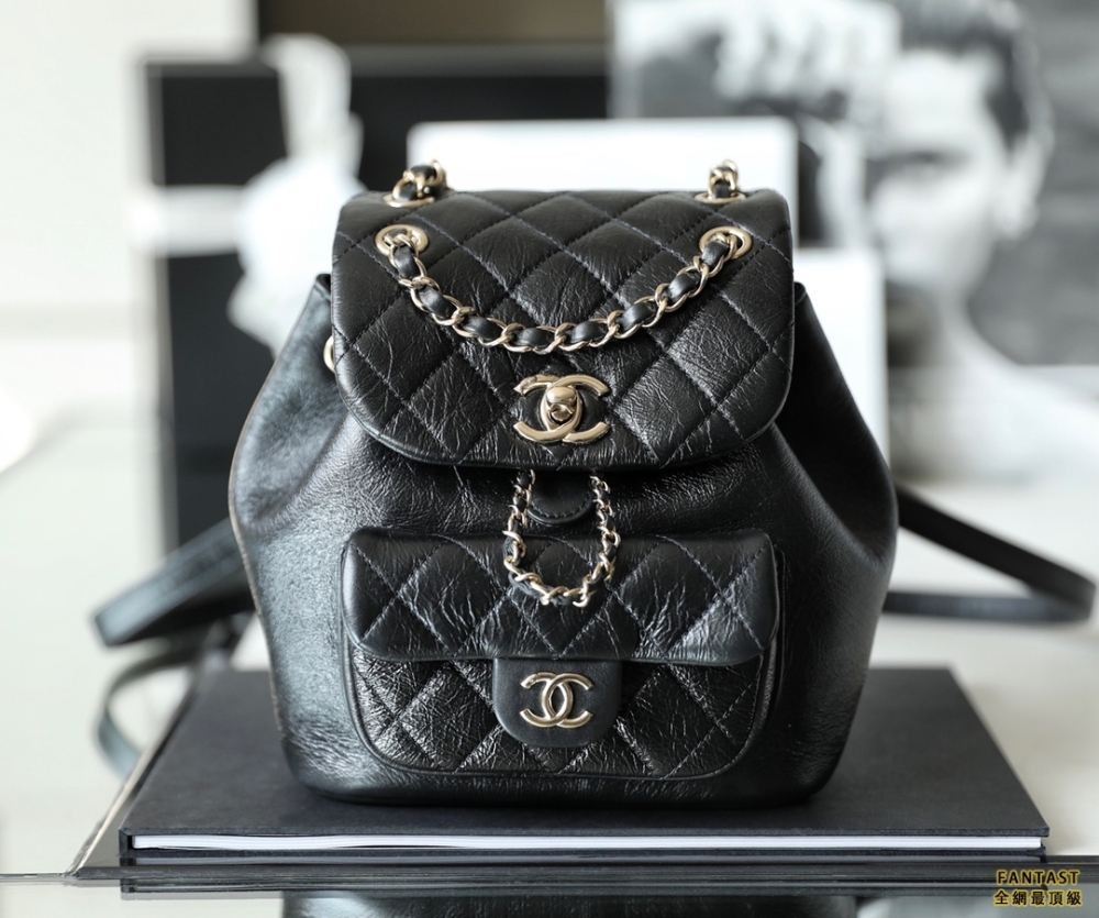 CHANEL 22C早春新款 全新上市DUMA雙肩背包 黑色