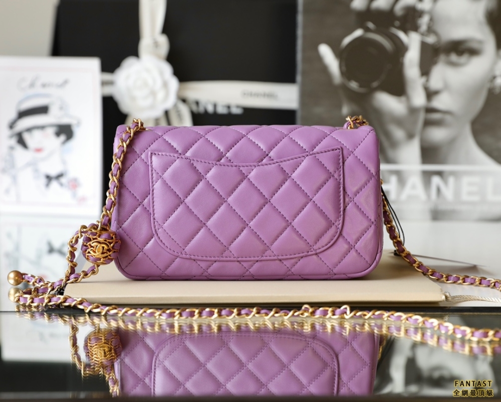 CHANEL 編制金球包 22s 紫色