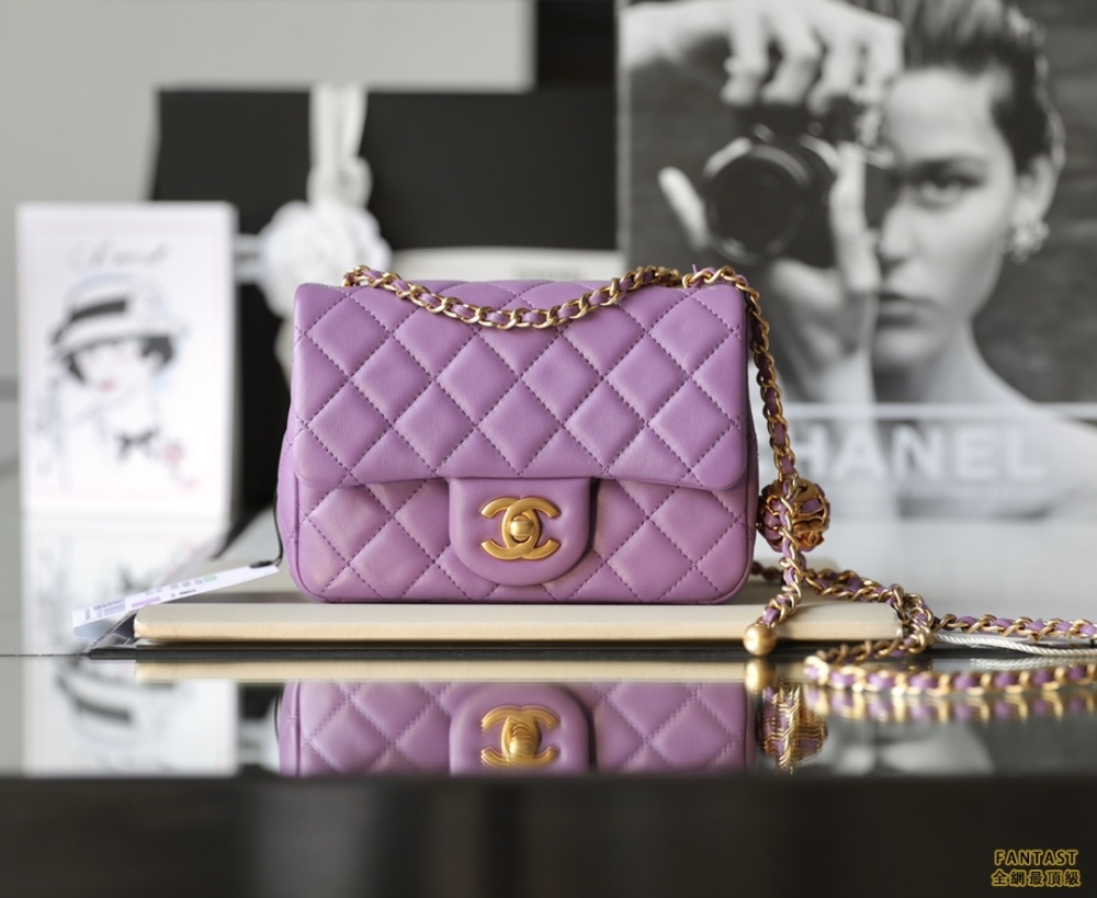 chanel編制金球包 22s 紫色丨大Mini 紫色