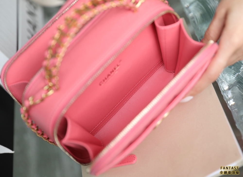 chanel 22s春夏 | 中號 Vanity case手柄相機包 珊瑚粉