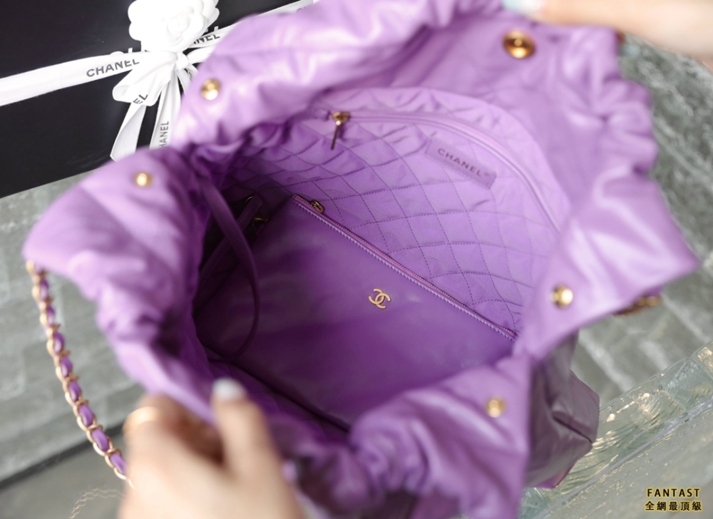 Chanel 22s丨紫色/金字 22bag中號
