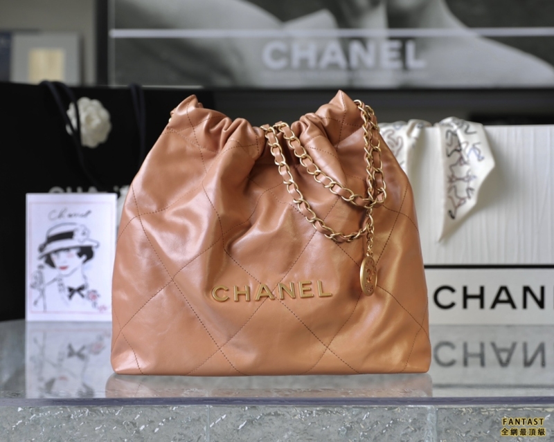 Chanel 22s|  焦糖色/金字  22bag 小號