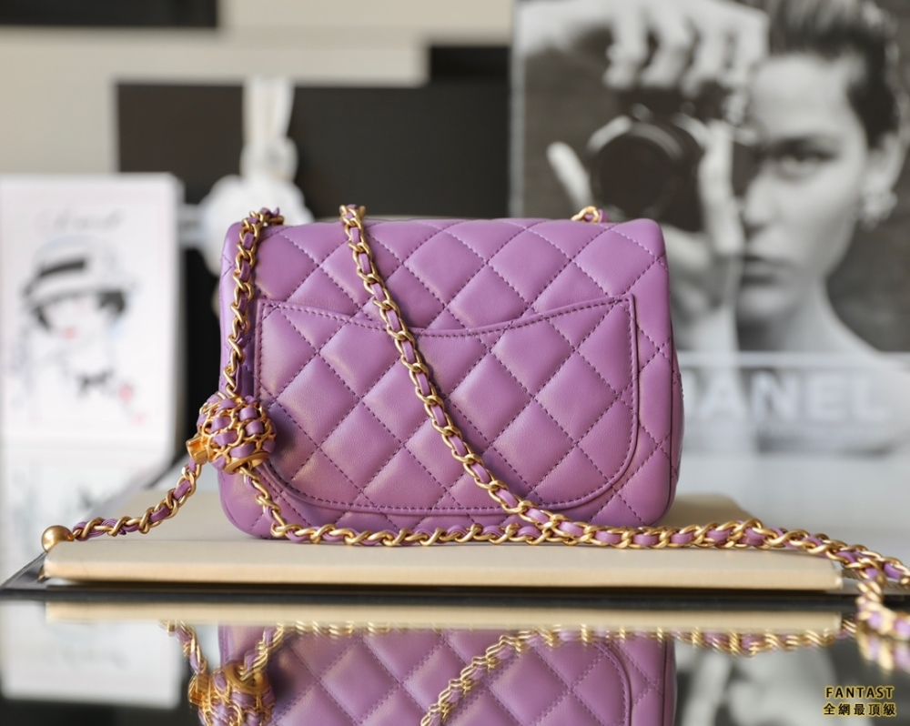 chanel編制金球包 22s 紫色丨大Mini 紫色
