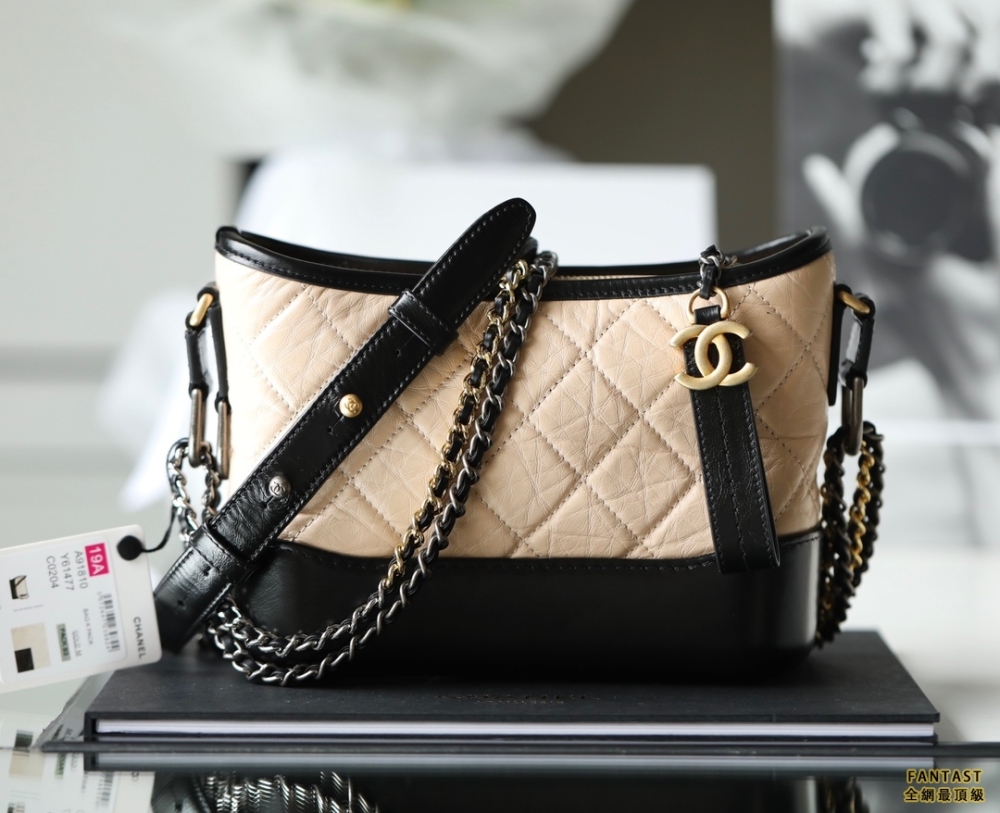 Chanel流浪包 小號 黑杏 gabrielle hobobag