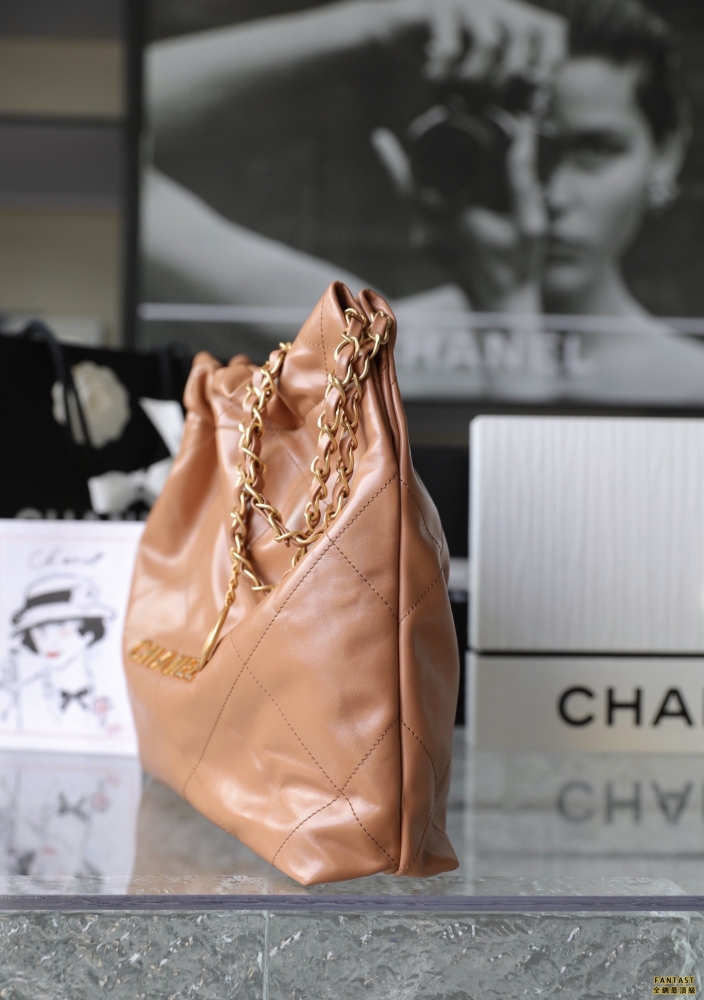 Chanel 22s|  焦糖色/金字  22bag 小號