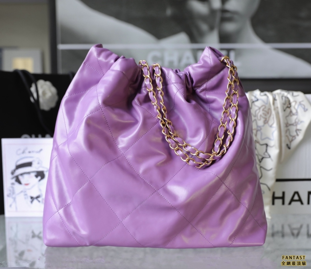 Chanel 22s丨紫色/金字 22bag中號