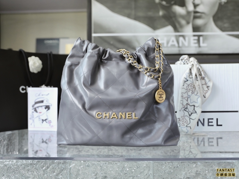 Chanel 22s|  灰色/金字  22bag 中號