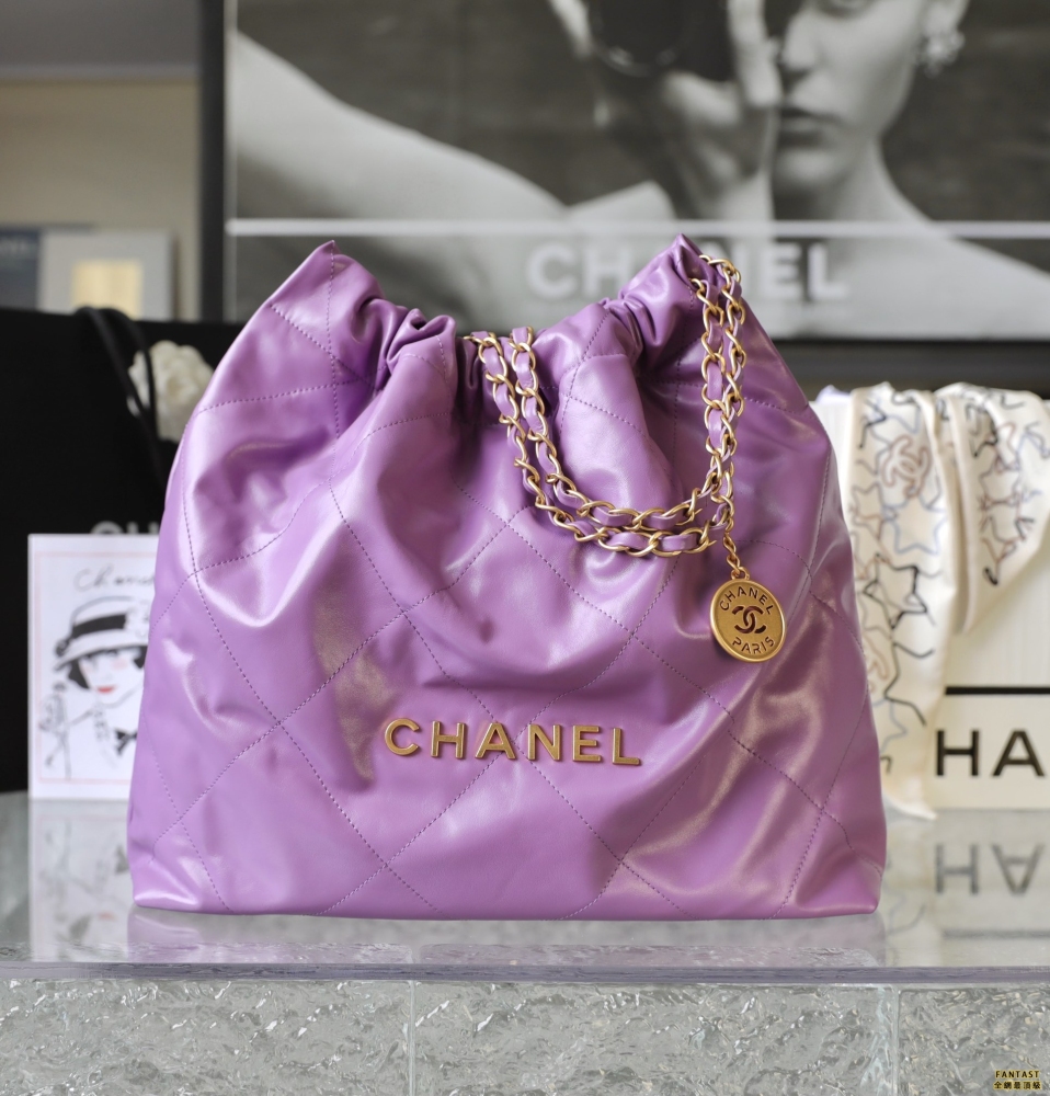 Chanel 22s丨紫色/金字 22bag中號