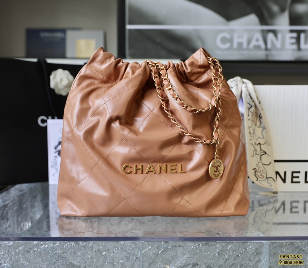 Chanel 22s|  焦糖色/金字  22bag 中號