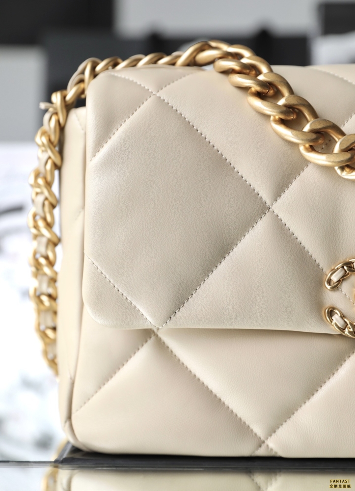 chanel 香奈儿 19bag 19手袋  中號 杏色