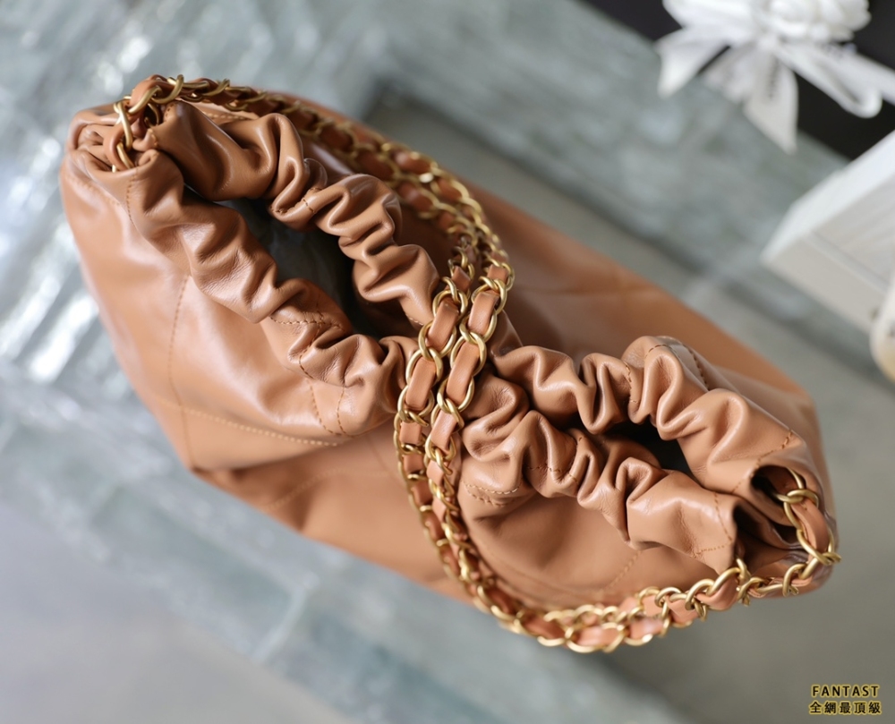 Chanel 22s|  焦糖色/金字  22bag 中號