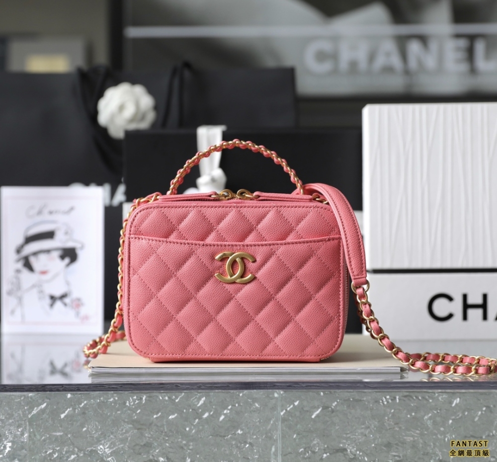 chanel 22s春夏 | 中號 Vanity case手柄相機包 珊瑚粉