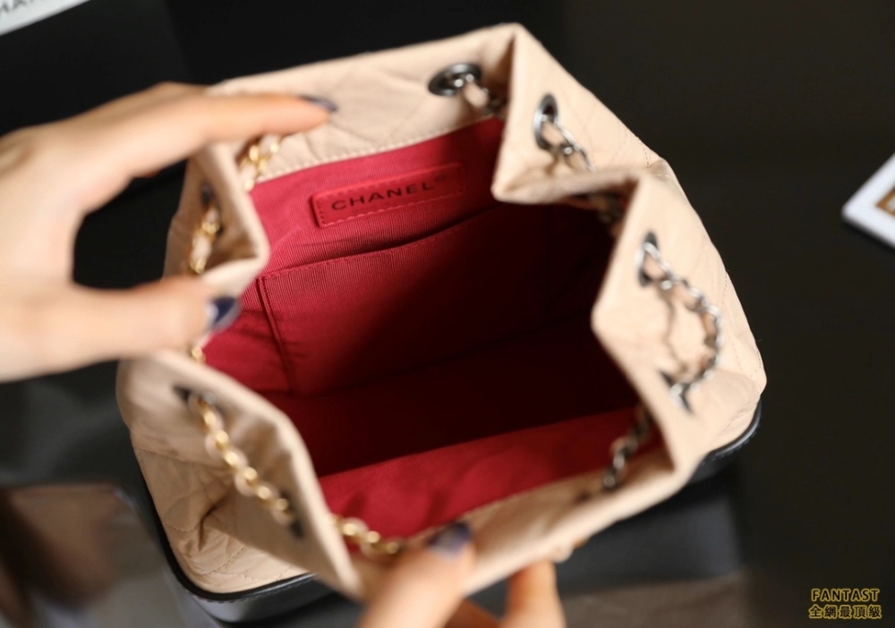 Chanel流浪雙肩包  黑/杏  gabrielle