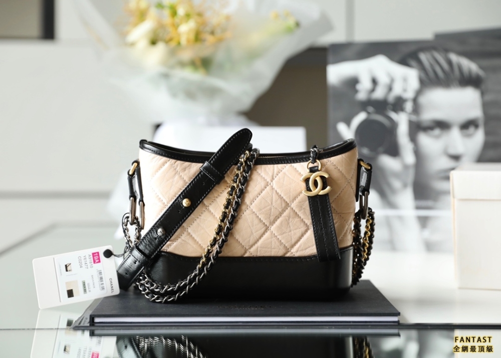Chanel流浪包 小號 黑杏 gabrielle hobobag