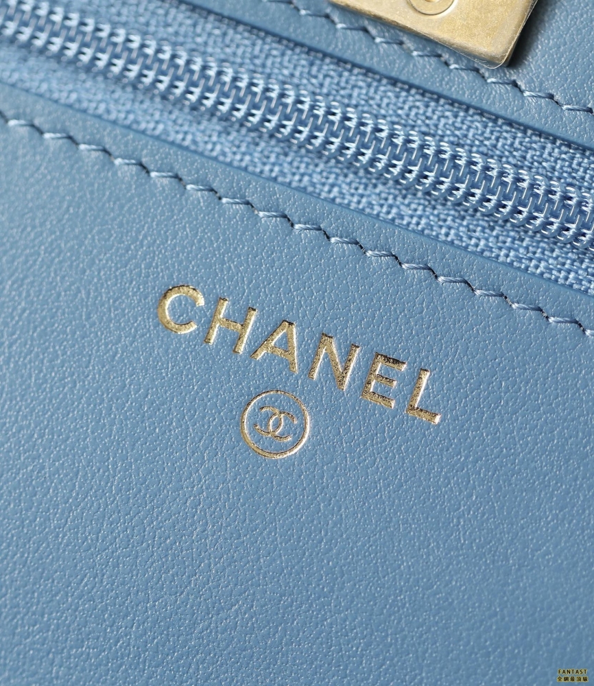 CHANEL 22c早春新款 Denim牛仔 鏈條金球WOC
