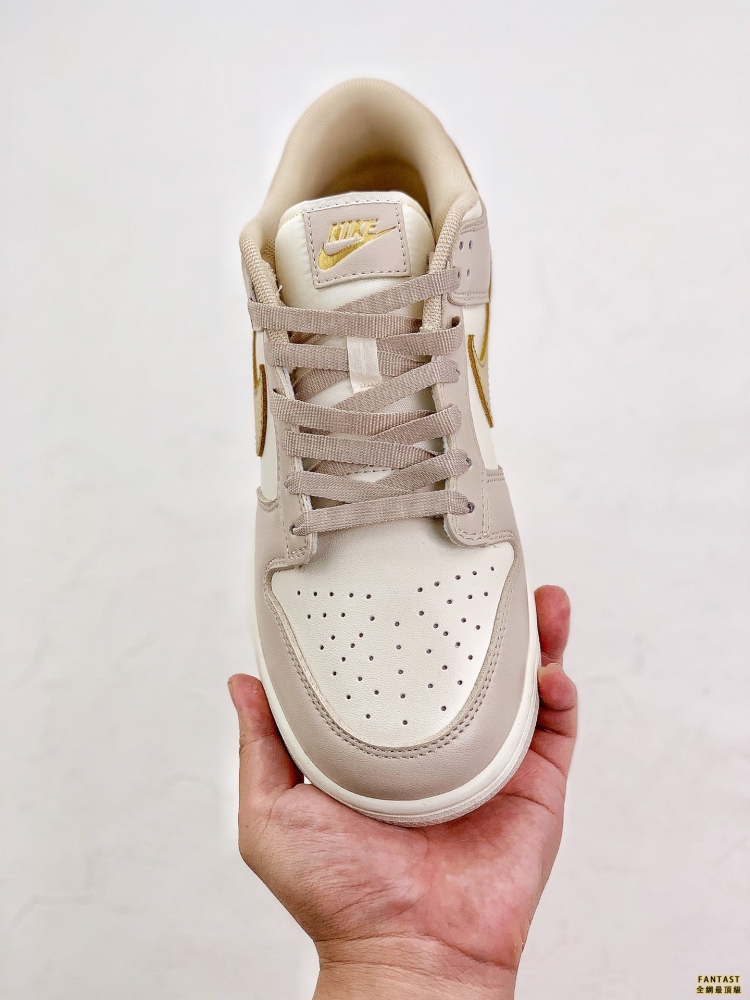 Nike Dunk Low 「Gold Swoosh」 米白金鉤