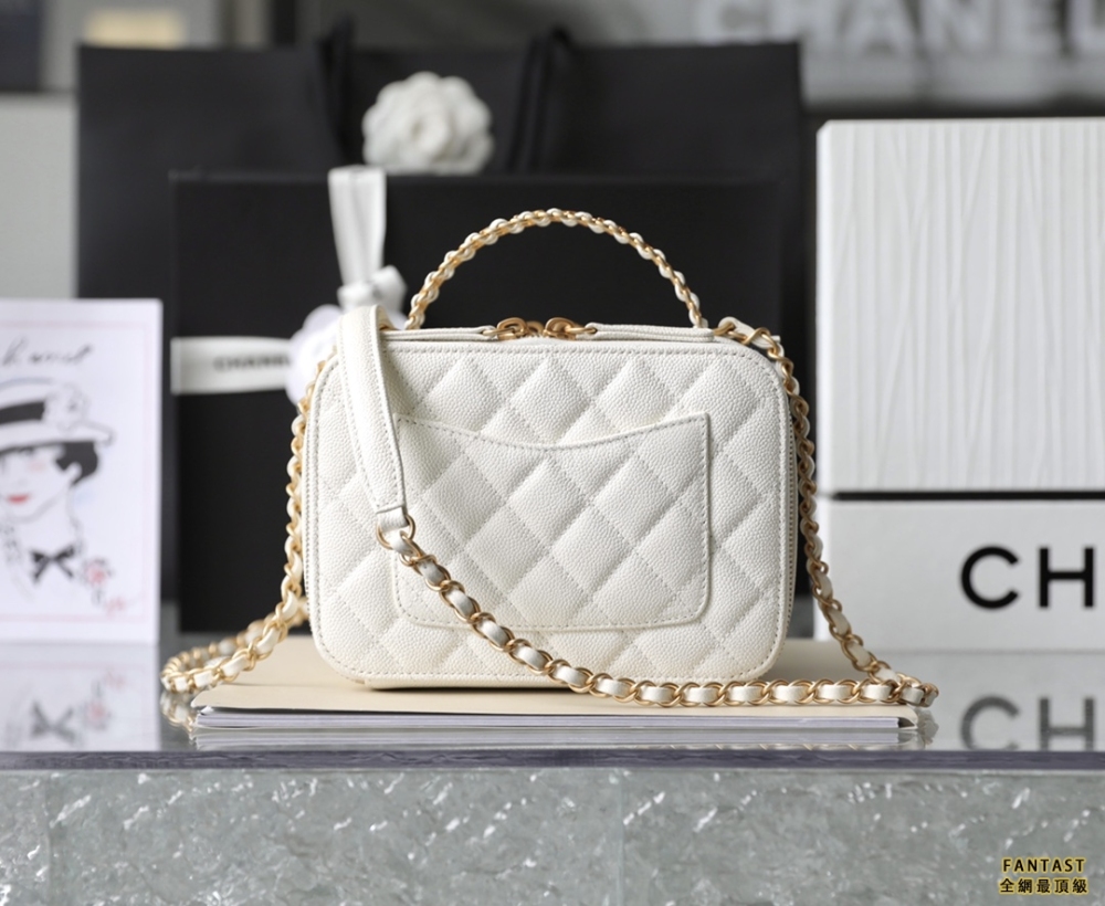Chanel 22s相機包 中號 Vanity case手柄相機包 白色 