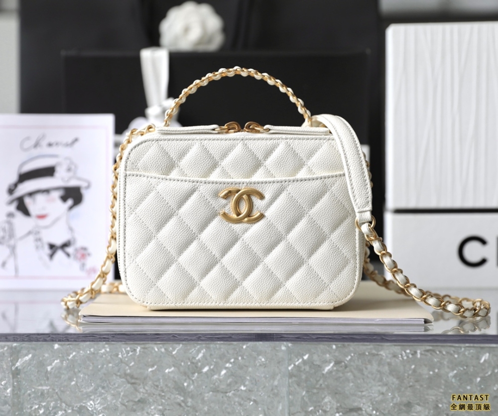 Chanel 22s相機包 中號 Vanity case手柄相機包 白色 