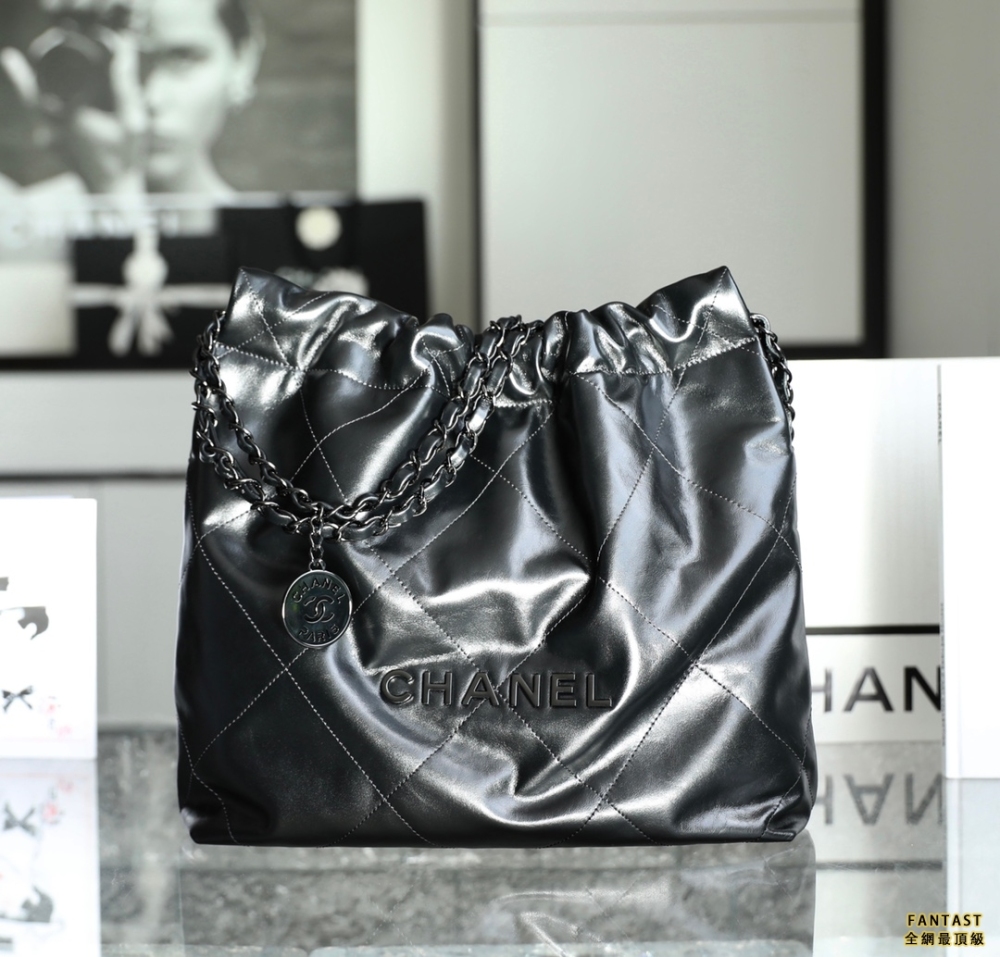 最新SoBlack22包 Chanel 22包購物袋  全黑