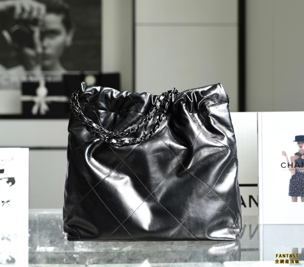 最新SoBlack22包 Chanel 22包購物袋  全黑