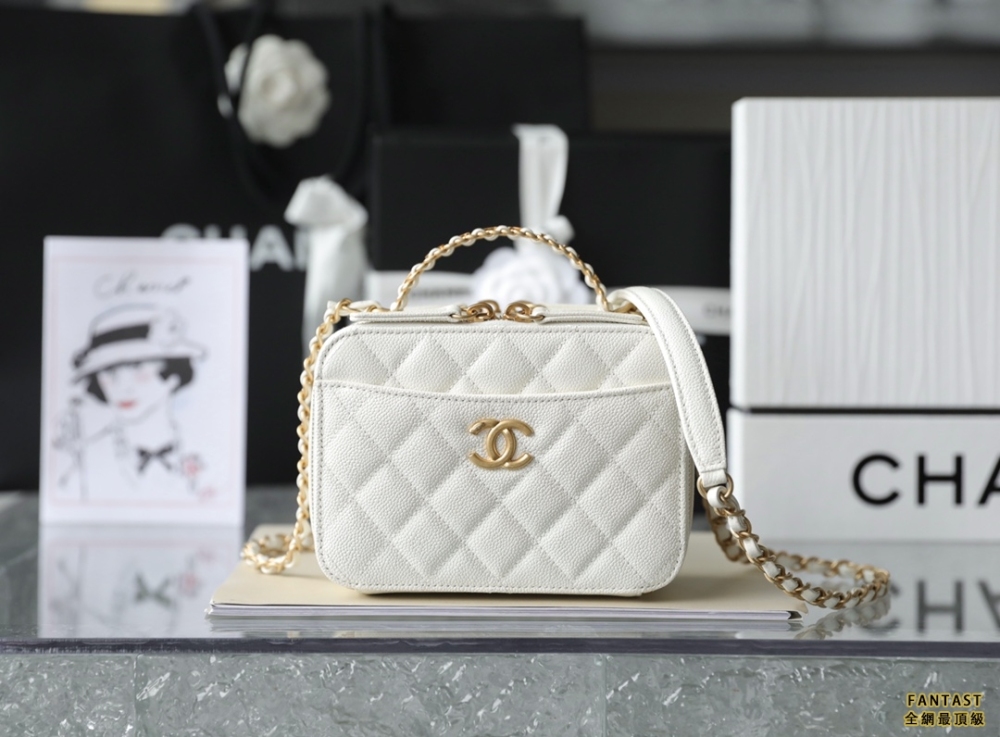 Chanel 22s相機包 小號 Vanity case手柄相機包 白色 