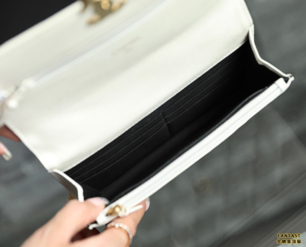 Chanel 22K秋冬 手提鏈條woc 白色