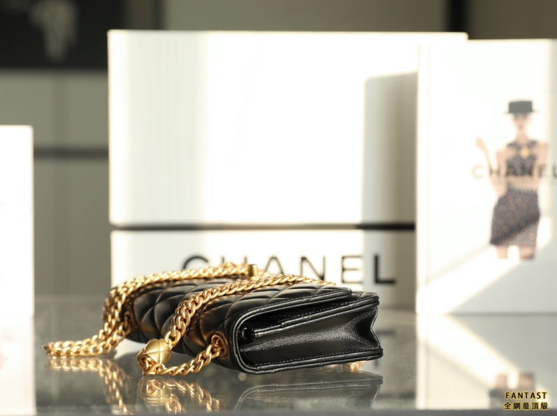 Chanel 22k秋冬 小金柱調節鏈woc黑色