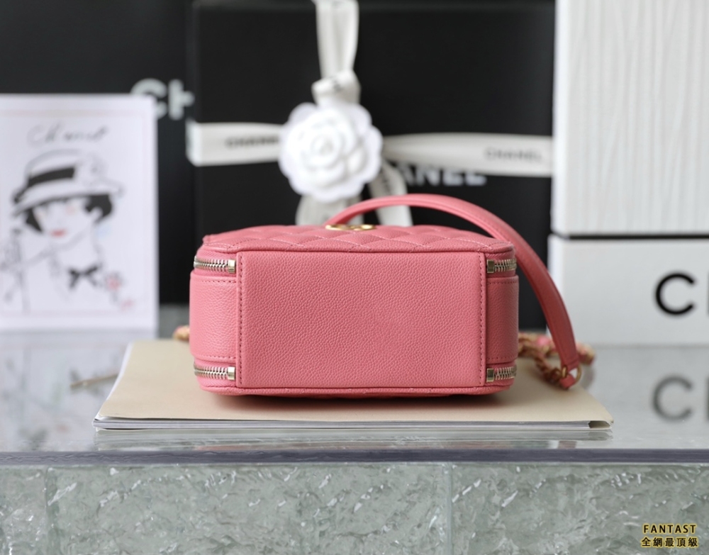 Chanel 22s相機包 小號 Vanity case手柄相機包 珊瑚粉