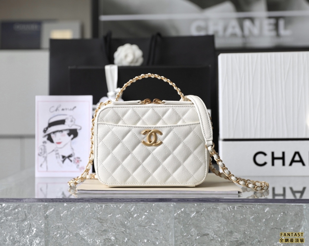 Chanel 22s相機包 中號 Vanity case手柄相機包 白色 