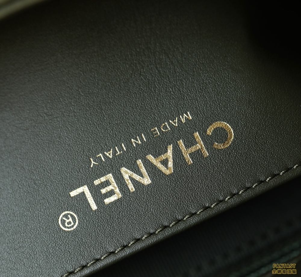 Chanel 22K秋冬系列 小金柱調節鏈口蓋包/ 古巴綠 