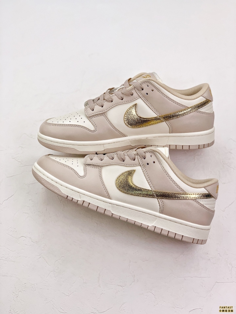 Nike Dunk Low 「Gold Swoosh」 米白金鉤