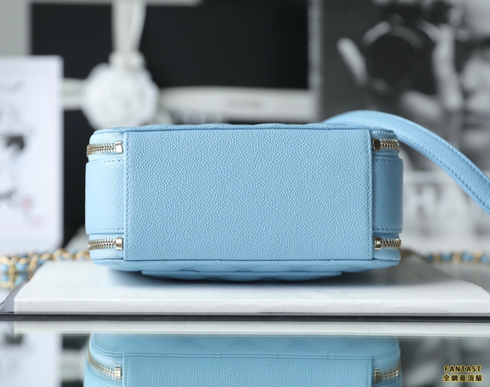 Chanel 22s相機包 中號 Vanity case手柄相機包 藍色
