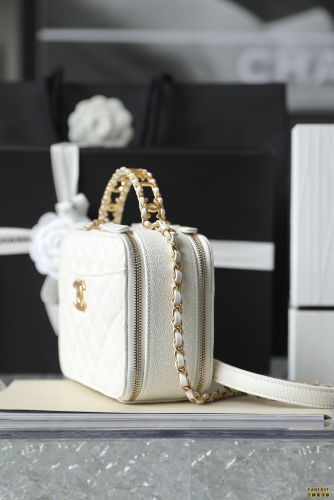 Chanel 22s相機包 中號 Vanity case手柄相機包 白色 