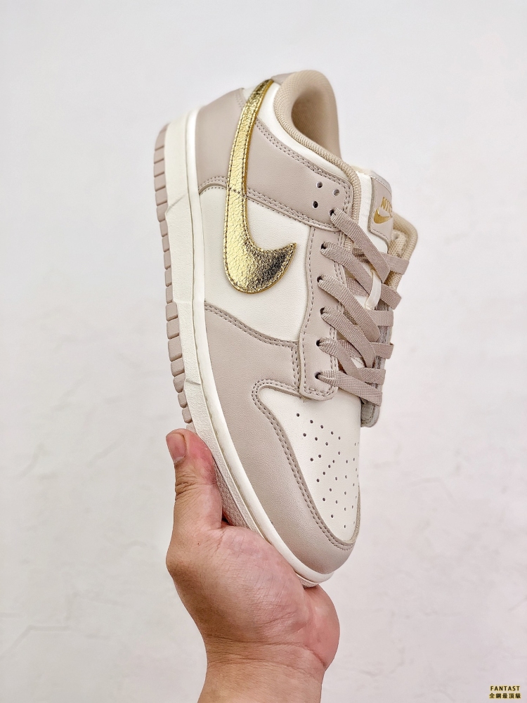 Nike Dunk Low 「Gold Swoosh」 米白金鉤