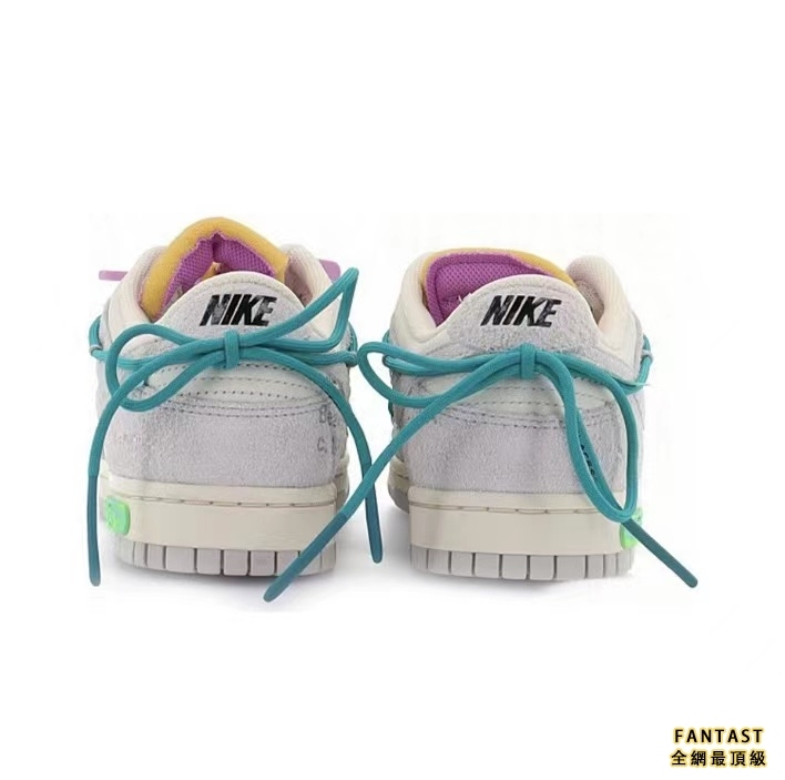 【Unicorn獨家版本】OFF-WHITE x Nike Low “The 50”灰白NO.36 藍鞋帶紫扣