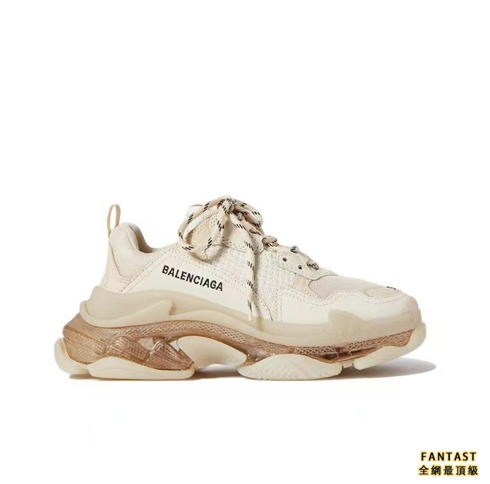 【Unicorn獨家版本】Balenciaga 巴黎世家 Triple S Clear Sole 時尚低幫老爹鞋 女款 米白色