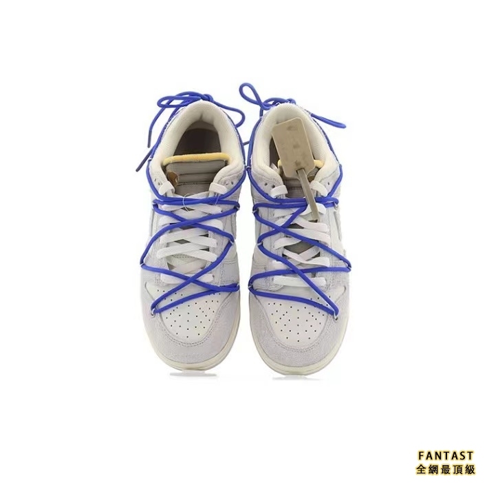 【Unicorn獨家版本】OFF-WHITE x Nike Low “The 50”NO.32聯名款 藍鞋帶 灰扣 耐磨低幫板鞋 灰白