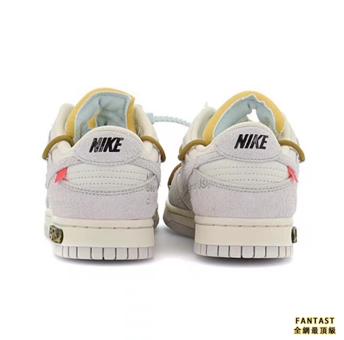 【Unicorn獨家版本】OFF-WHITE x Nike Low “The 50”NO.37 棕色鞋帶冰藍扣 低幫悠閒板鞋 灰白