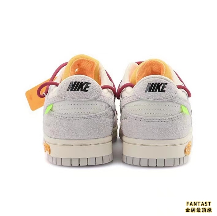 【Unicorn獨家版本】OFF-WHITE x Nike Low “The 50”NO.35聯名款 紅鞋帶 橙扣 悠閒板鞋 灰白#送禮推薦