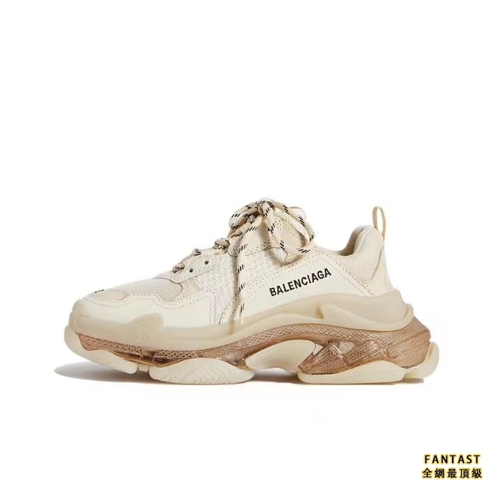【Unicorn獨家版本】Balenciaga 巴黎世家 Triple S Clear Sole 時尚低幫老爹鞋 女款 米白色