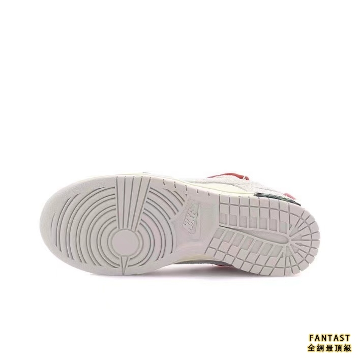 【Unicorn獨家版本】OFF-WHITE x Nike Low “The 50”NO.33聯名款 紅鞋帶淡粉扣  時尚低幫悠閒板鞋 灰白