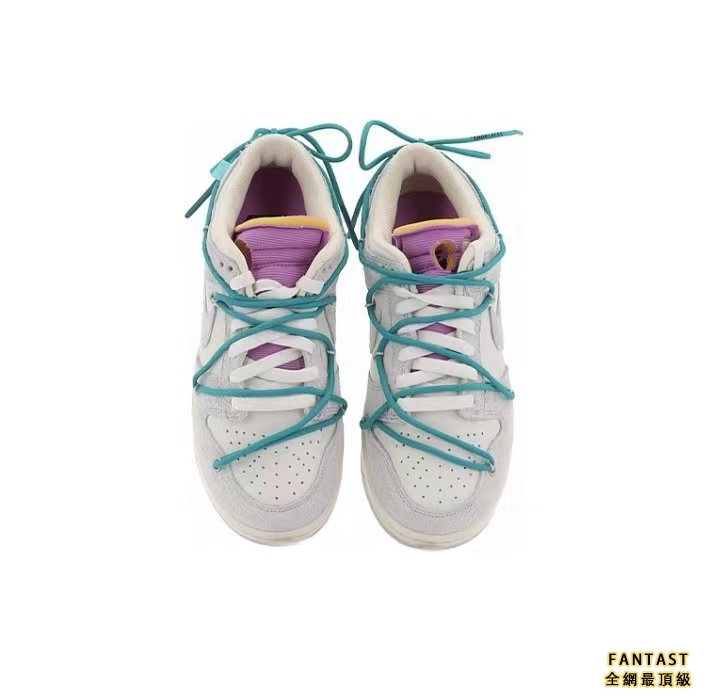 【Unicorn獨家版本】OFF-WHITE x Nike Low “The 50”灰白NO.36 藍鞋帶紫扣